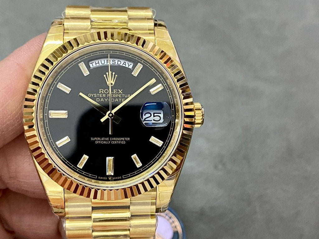 40mm Daydate R0lex Gold Black Dial