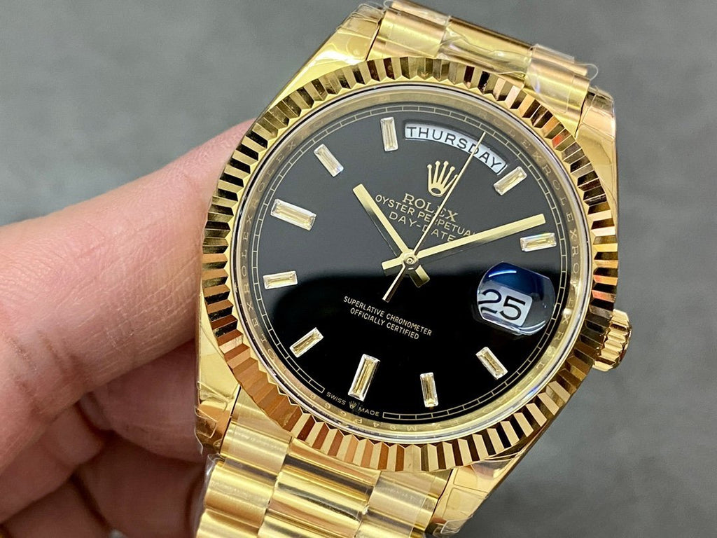 40mm Daydate R0lex Gold Black Dial