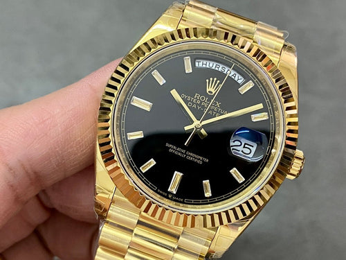 40mm Daydate R0lex Gold Black Dial