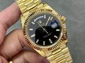 40mm Daydate R0lex Gold Black Dial