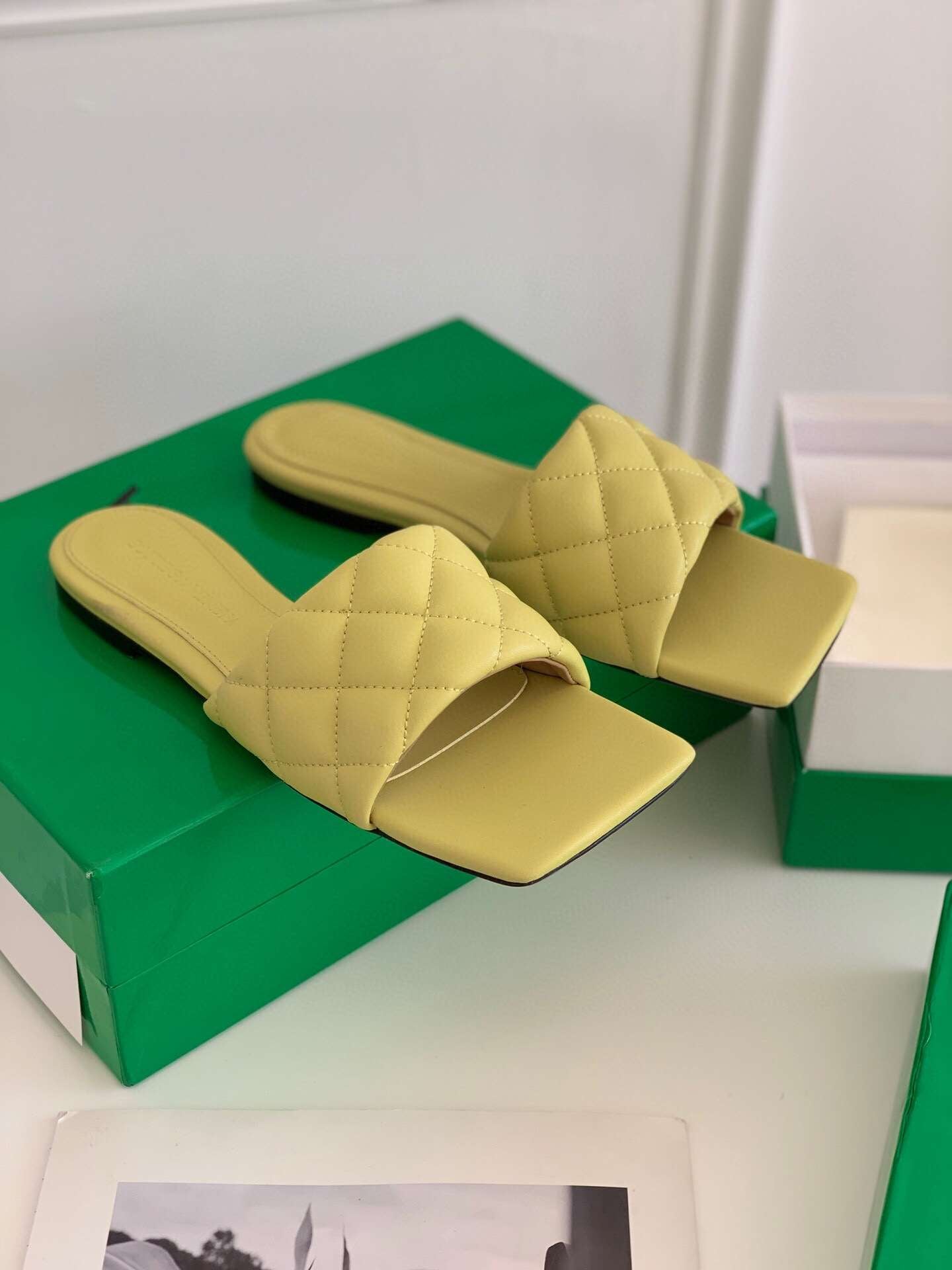 B*0ttega Yellow Women Slides