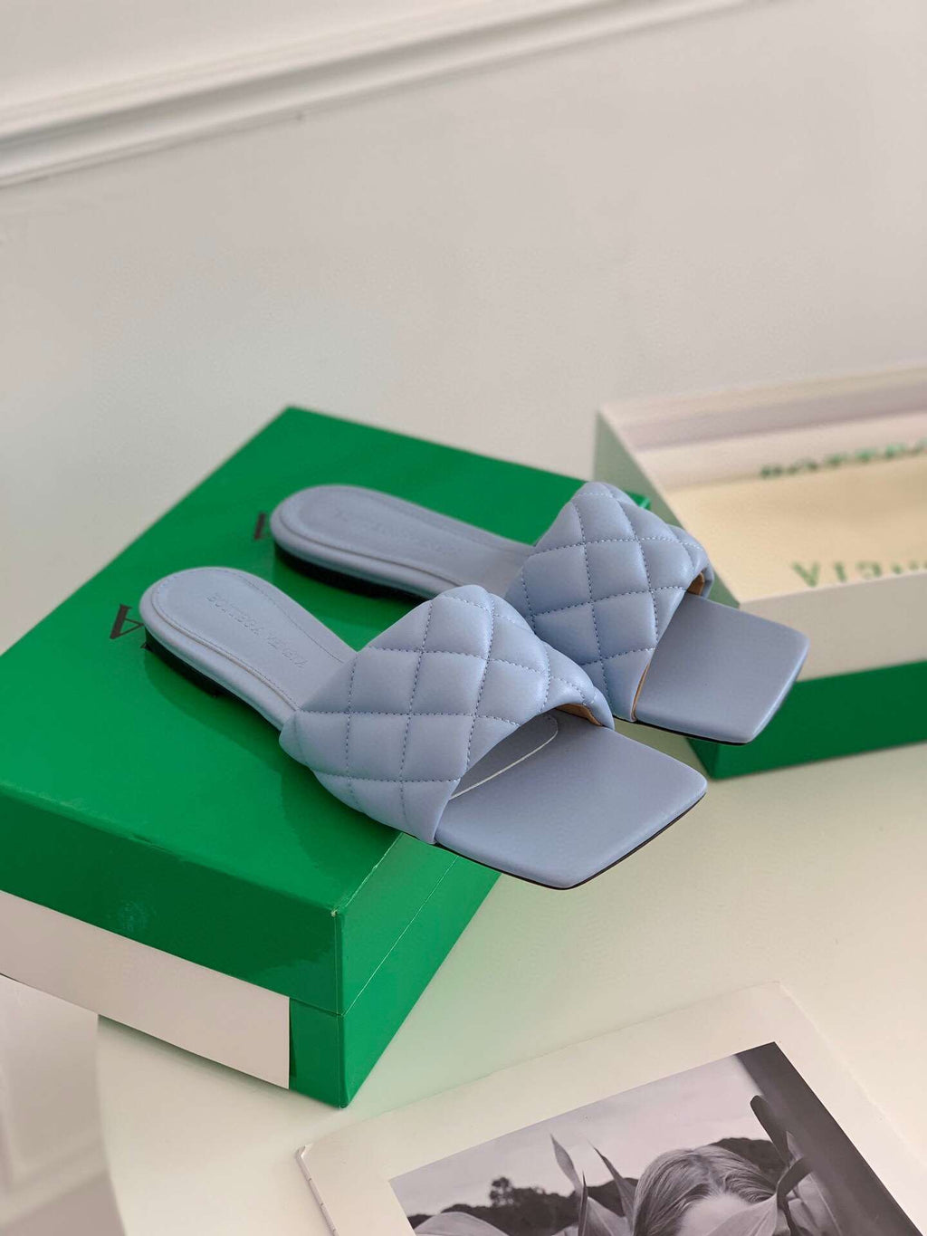 B*0ttega Sky Blue Women Slides