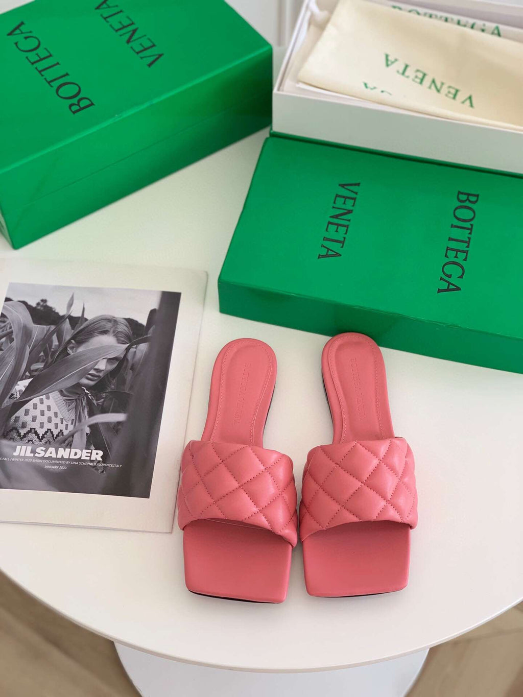 B*0ttega Pink Women Slides