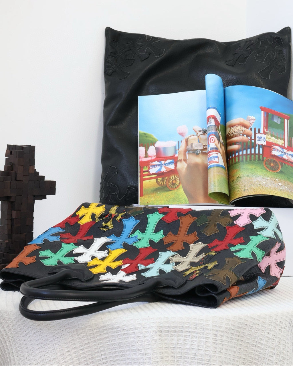 Chr0me Hearts Multicolor Cross Tote Bag