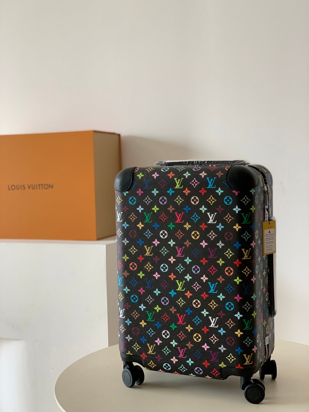 L*V Black Multi-Color Travel Luggage