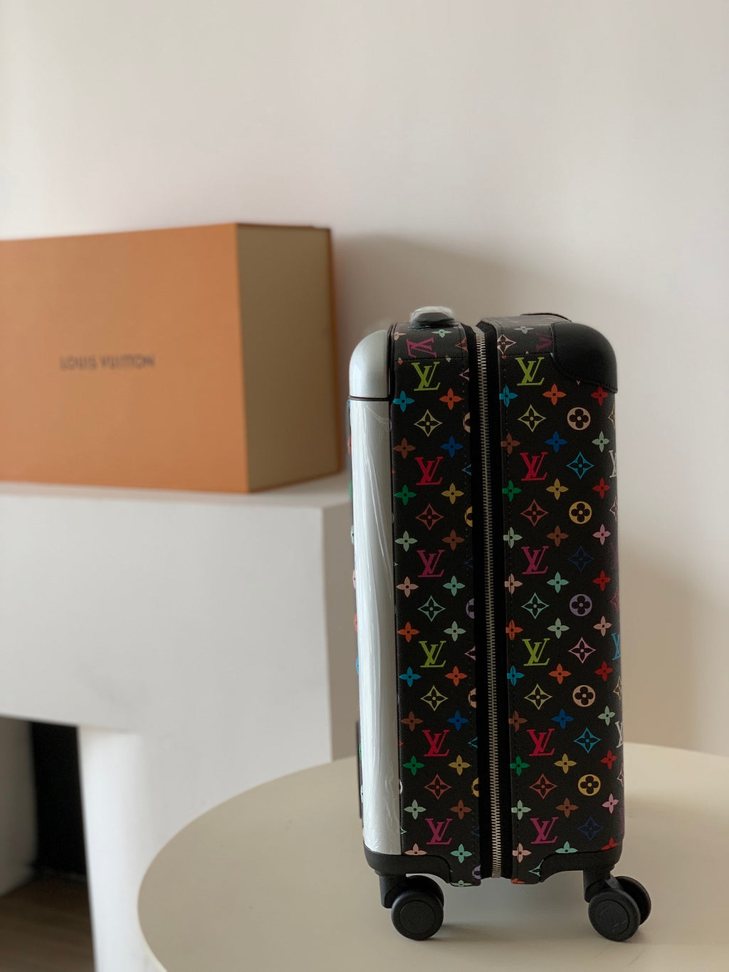 L*V Black Multi-Color Travel Luggage