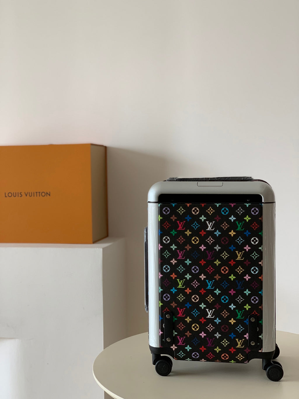 L*V Black Multi-Color Travel Luggage