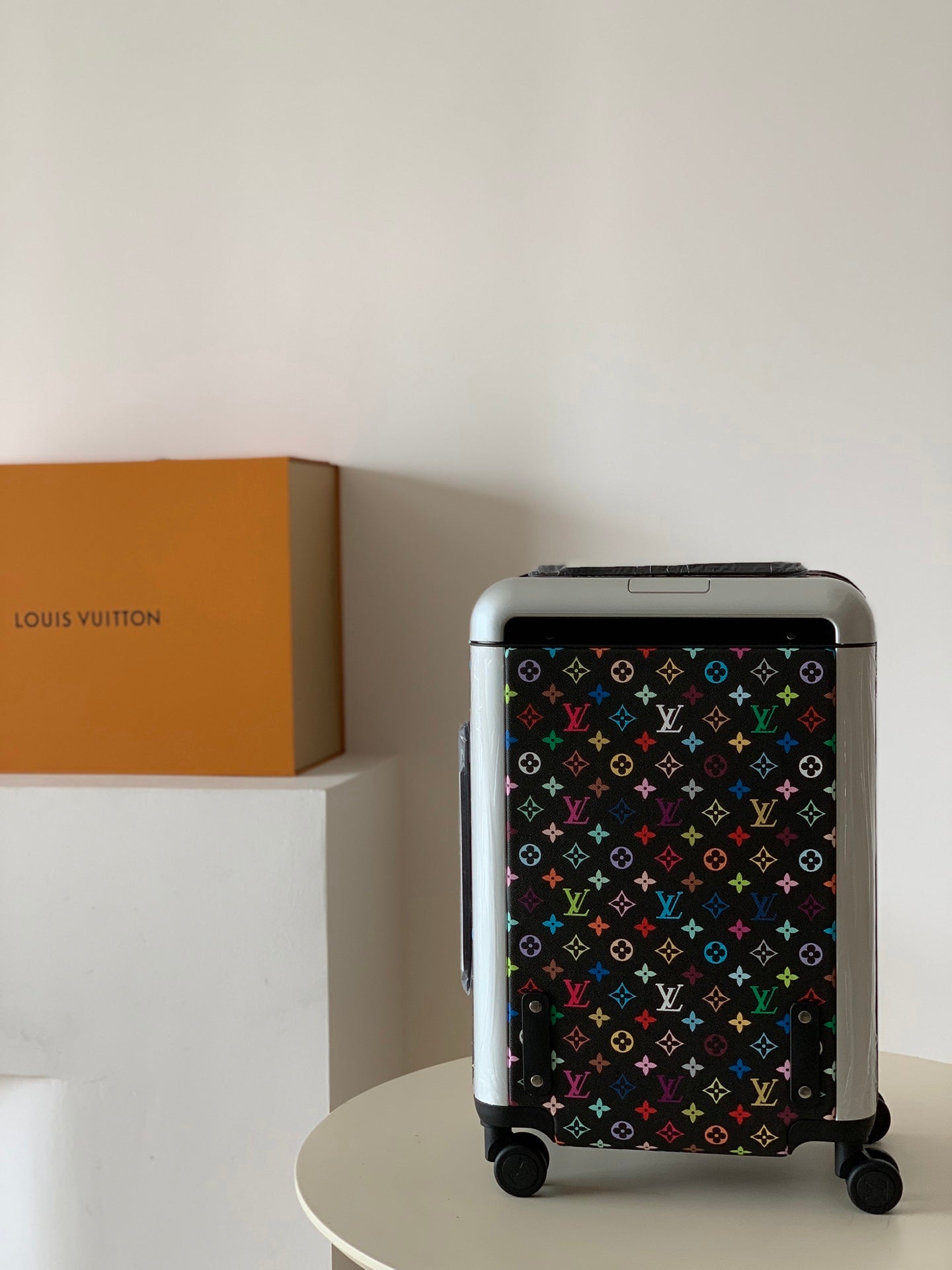 L*V Black Multi-Color Travel Luggage