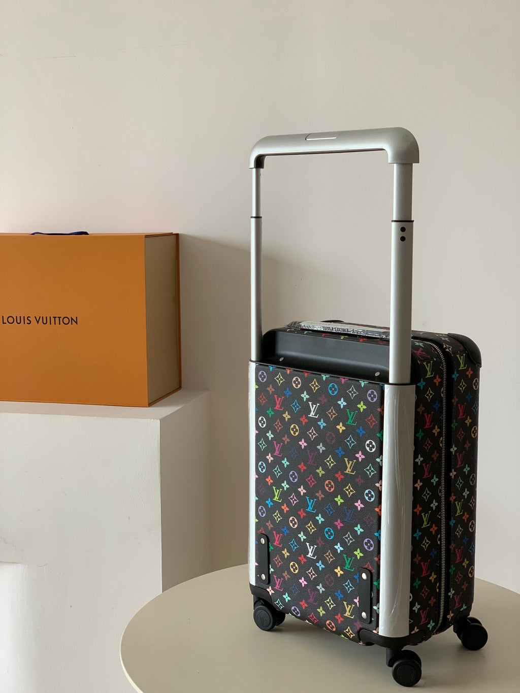 L*V Black Multi-Color Travel Luggage