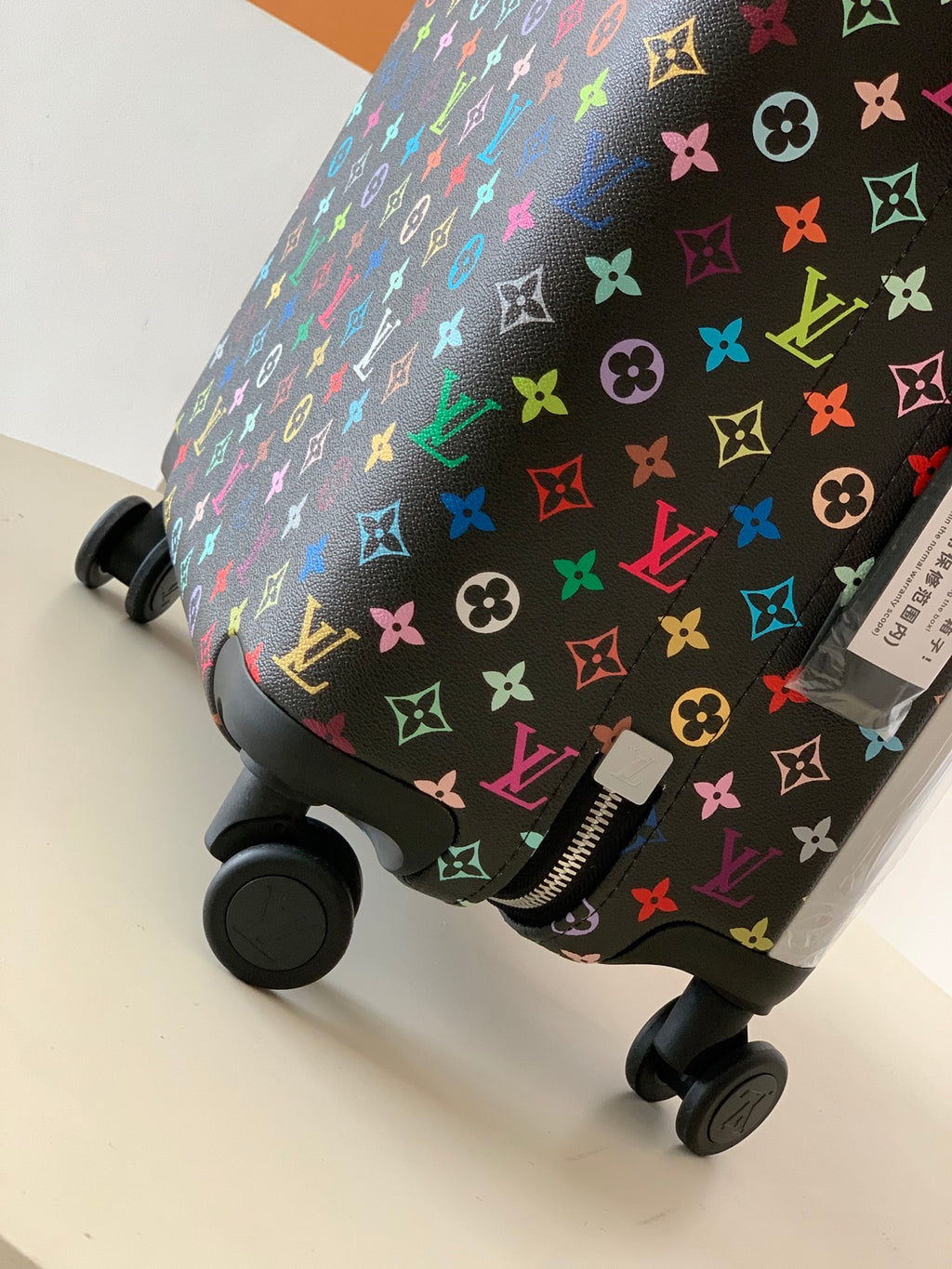 L*V Black Multi-Color Travel Luggage