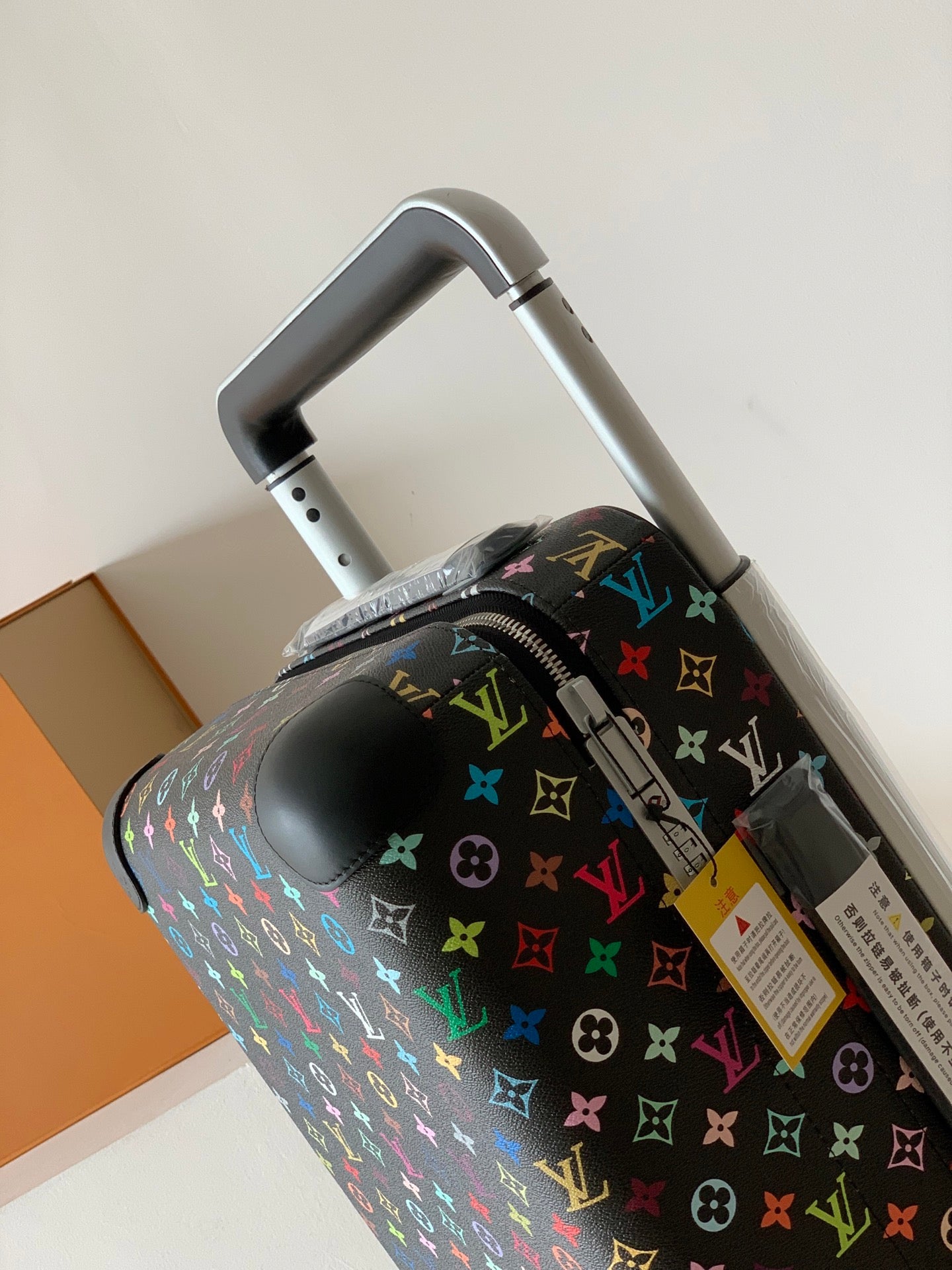 L*V Black Multi-Color Travel Luggage