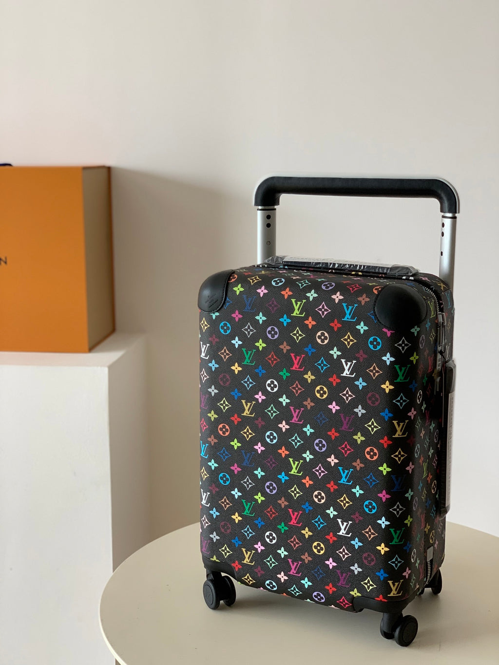 L*V Black Multi-Color Travel Luggage