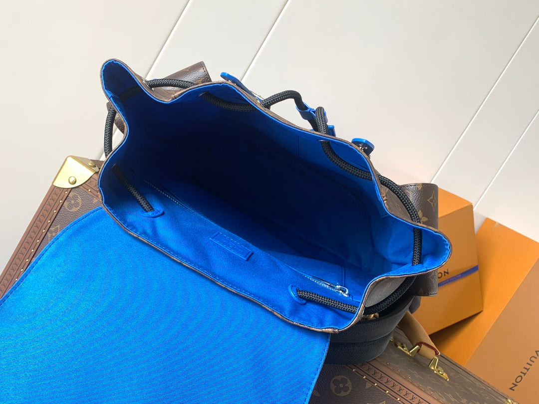 L*V Christopher Backpack Brown W/ Blue MNG