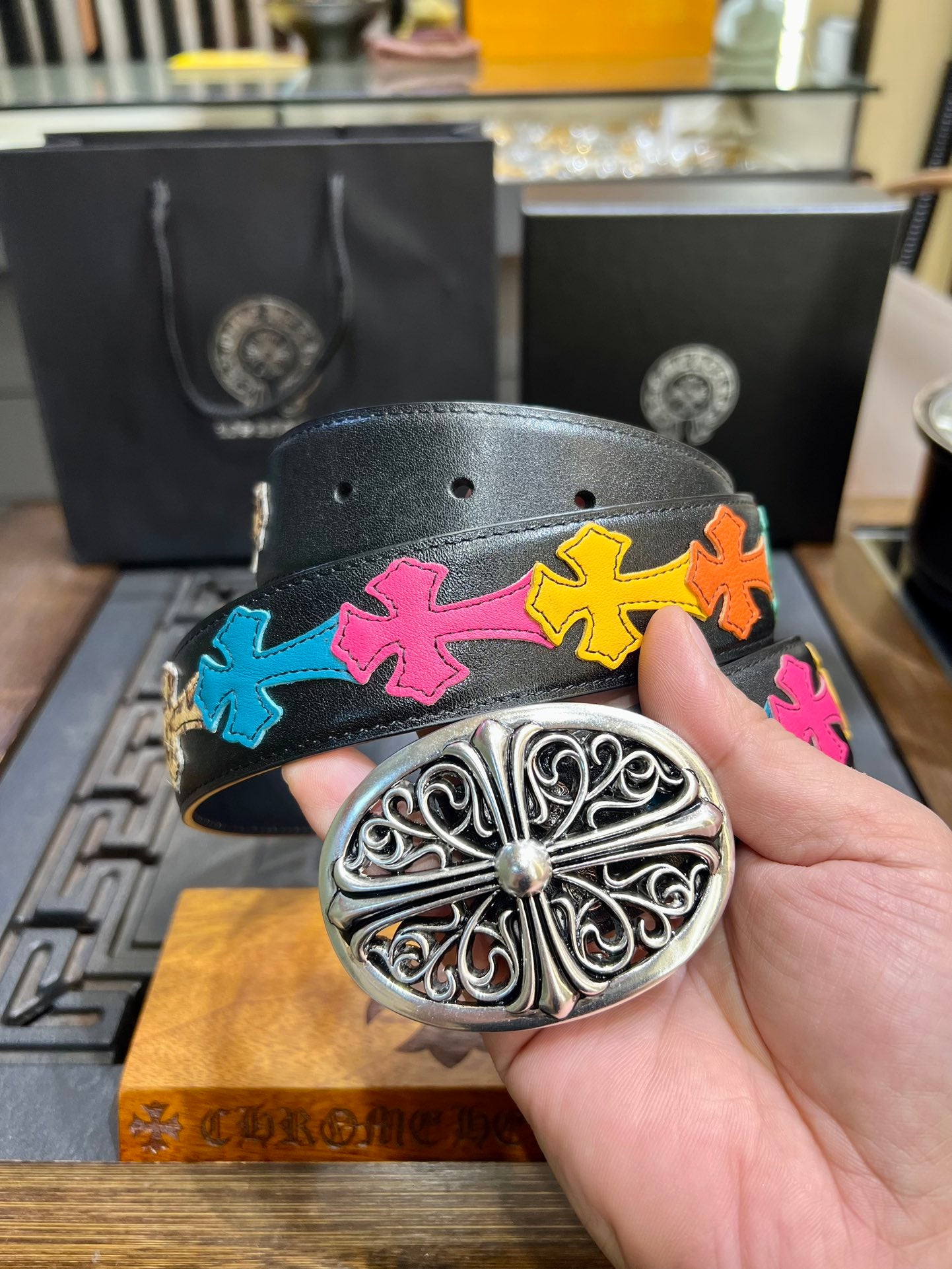 Multi-Color Cross Belt w/ Cross Buckle